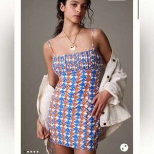 Maeve The Ophelia Sleeveless Linen Slim Mini Dress